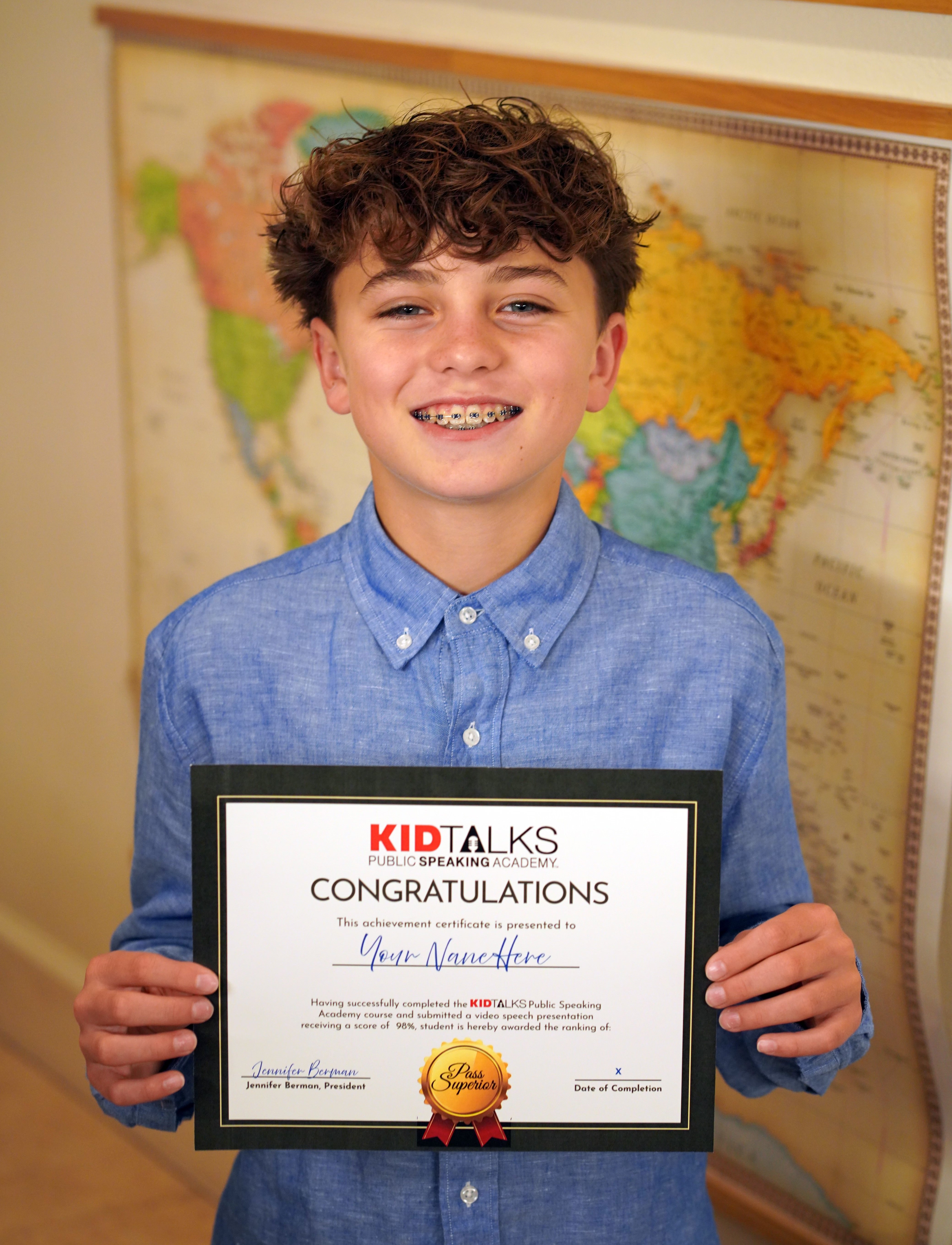 Student Public Speaking Certificate